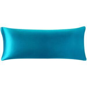 Satin Body Pillowcases with Zipper Closure 20"x54" Peacock Blue